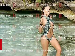 Belinda proves that she is very much ready for a beach fashion show as she flaunts her bikini for the H magazine