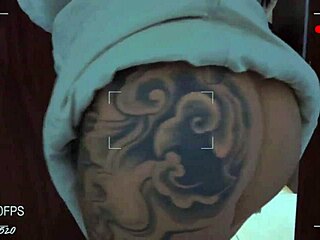 HD video of attractive hot tattooed girl from behind and deepthroating big cock