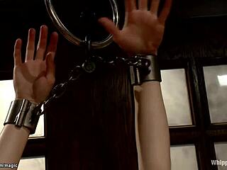 Hey, check this lesbian gift getting whipped hard! Ouch! 😈