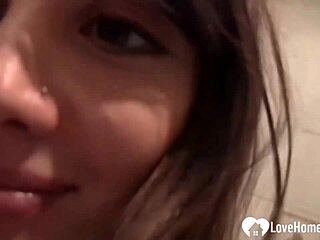 Teasing You With My Shaved Body in Bathroom Mirror. Watch This Brunette Amateur Fingering Herself Hard.