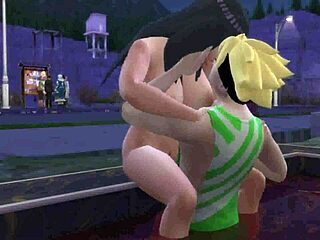 Boruto and Hinata's steamy pool day turns wild. Mom seduces son for oral and more!