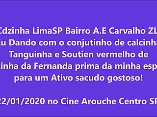 CDZINHA LIMASP GETS FUCKED IN THE CINEMA WEARING RED LEOPARD OUTFIT FROM FERNANDA PRIMA WIFE