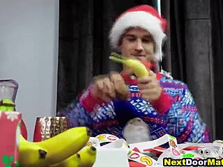 Athletic Gay Men Engage in Bareback Assfucking with Toys During Christmas Rimjob Anal Session