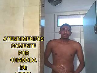 moreno pirocudo carioca showers while servicing via whatsapp video call