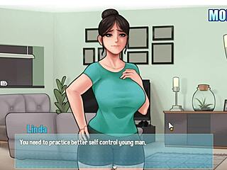 Blonde maid with big breasts assists in sneaky house chores involving handjob on big white cock