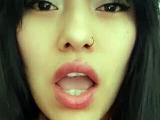 Latina woman chats with neighbor via video call and relaxes alone.