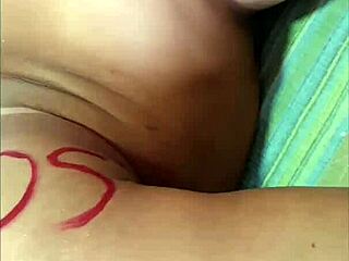 this blonde babe is having fun with her favorite toy, moaning as she cums hard