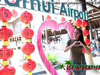 Traveler's tight pussy gets slammed by boyfriend's thick cock