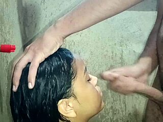 Amateur couple enjoys passionate shower encounter