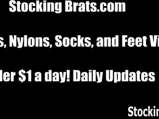 Watch me slip off these sexy stockings