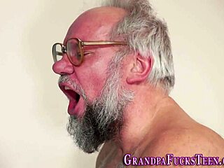 Sexy teen 18+ rides gramps hard in wild encounter