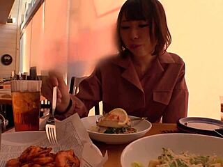 Asian Japanese Amateur Blowjob with Creampie and Shaved Hairless Pussy