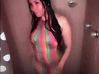 lengie dancing and playing in the shower