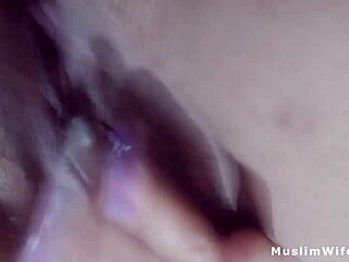 Real hot Arab mom in hijab masturbates her squirting pussy on webcam for a hard gushy orgasm squirt