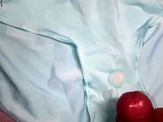 i jerked off and came in my best friend's favorite light blue panties again