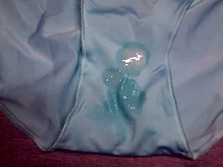 i jerked off and came in my best friend's favorite light blue panties again