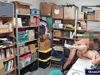 Tight Teen Thief Taylor May Gets Her Small Tits Sucked While Giving a Blowjob to the Burglar