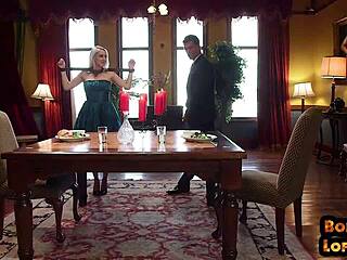 Bondage woman buttfucked in threesome before ass licking