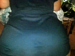 Riding Hard Cock on Desk with Big Ebony Booty Wet