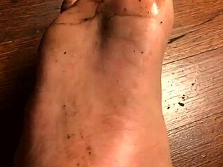 Licking dirty feet with intense passion