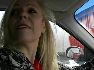 Blonde Cougar Gets Wild In Car