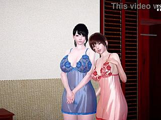 Reina Hmv como Garota Pin-Up em Compilação 3D: Dança Sensual, Striptease, Banho com Música