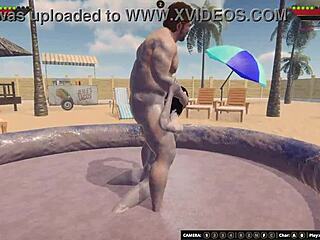 Ethan vs ruby in naked 3d wrestling with assfucking and blowjob