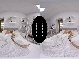 Blonde MILF Takes Big Black Dildo in Tight Pussy in VR Reality