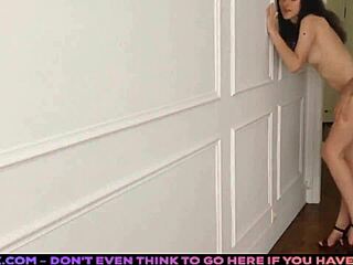 Hot Brunette Gets Fucked Hard While Standing Up