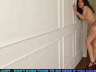 Hot Brunette Gets Fucked Hard While Standing Up