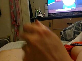 i's giving a big cock handjob to my sexy redhead best friend, leading to a facial cumshot and monster cock fun.