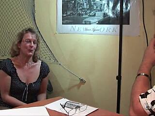 Mature French mom gets intense anal and double penetration at casting