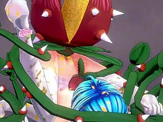 슬라임과 호른 플랜트가 4K 3D 헨타이 게임에서 무삭제로 지배해요