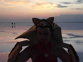 Pink sky and white salt