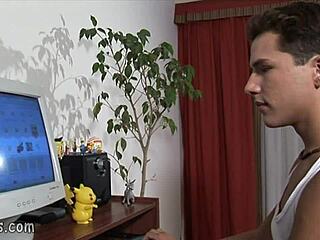 he says, 'watching gay video'