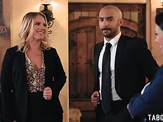 lesbian wife rayveness craves cock while candice dare watches them in secret