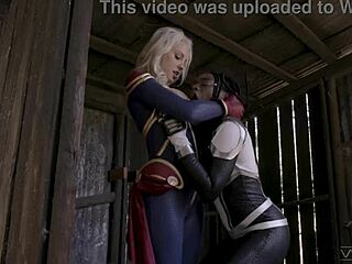 Wicked Captain Marvel Makes Black Alter Ego Squirt Hard. Full Scene Unfolds in Wild Parody.
