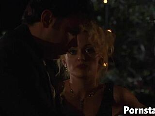 Lezley zen's pussy banged outdoors by lovely babes