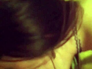 Emo brunette amateur gives sloppy blowjob to horny friend