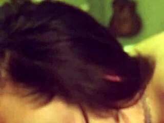 Emo brunette amateur gives sloppy blowjob to horny friend