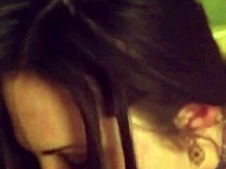 Emo brunette amateur gives sloppy blowjob to horny friend