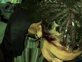 i was backstage sucking a skinny brunette's cock in public and got a cumshot in my mouth