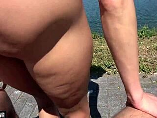 Andy-star performs a cumshot on a blonde in the final unsimulated hardcore scene