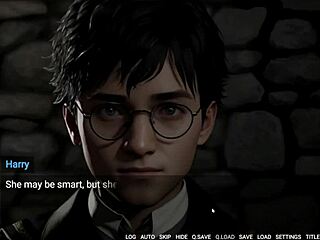 Hogwarts Lewdgacy Parodia hentai z Harrym i Hermioną w BDSM magii