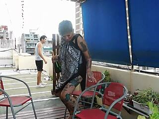 I end up drinking champagne and fucking on the terrace