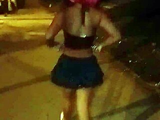 Sofia, 18-year-old Brazilian, boldly shows her body on public streets. Her daring display shocks everyone!