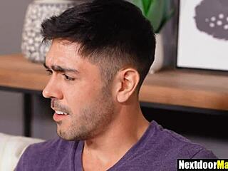 Straight guy gets deepthroat help from gay roommate 😏