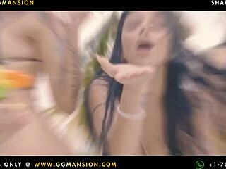 Blondes scissoring passionately outdoors