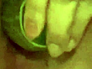 horny teen 18+ uses cucumber as a dildo