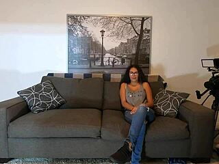 Angel Love goes through a sexy latina casting interview in POV style.